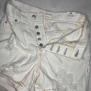 White high rise boy short